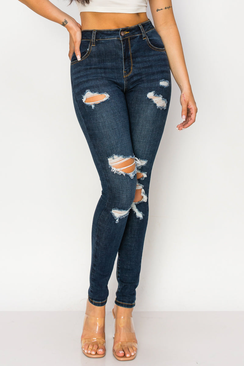 Jocelyn - High Rise Destructed Stretch Skinny