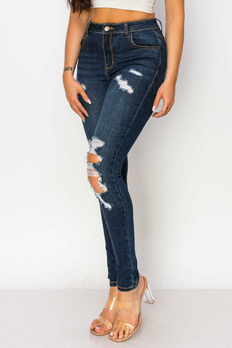 Jocelyn - High Rise Destructed Stretch Skinny