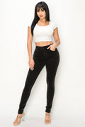Delilah - Classic High Rise Black Stone Wash Skinny