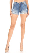 Olivia - High Rise Destructed Rolled Cuff Shorts