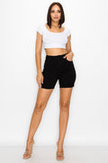 Felicia - Classic High Rise Rolled Midi Shorts