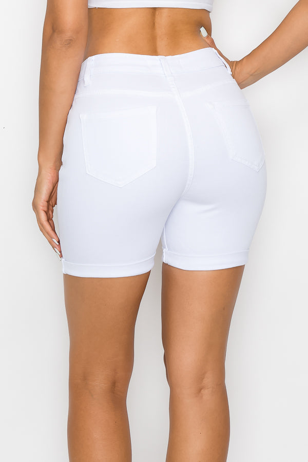 Felicia - Classic High Rise Rolled Midi Shorts