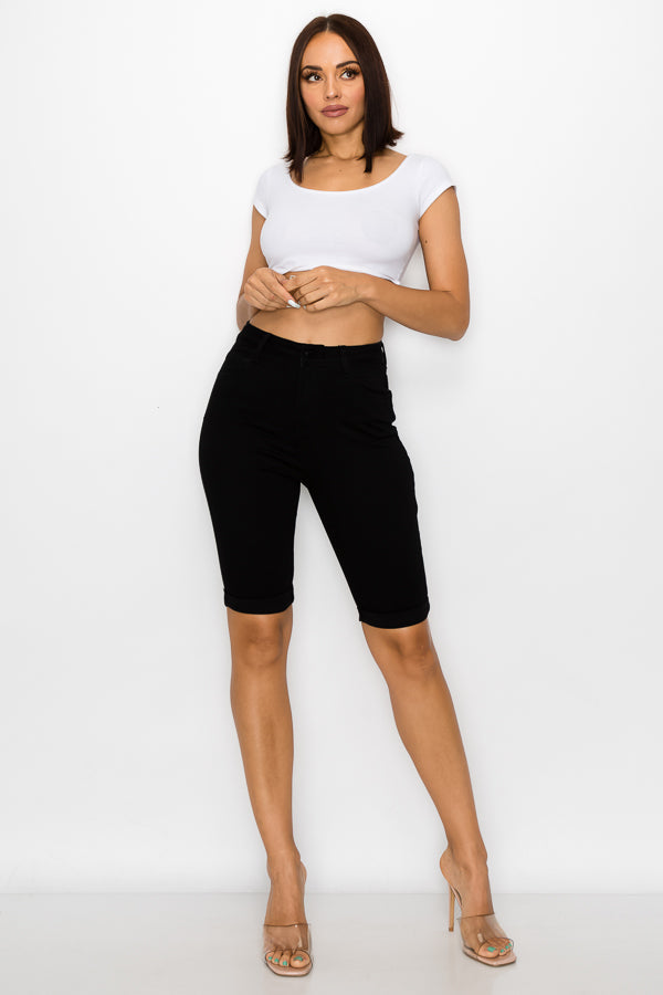 Jasmine - Classic High Rise Rolled Bermuda