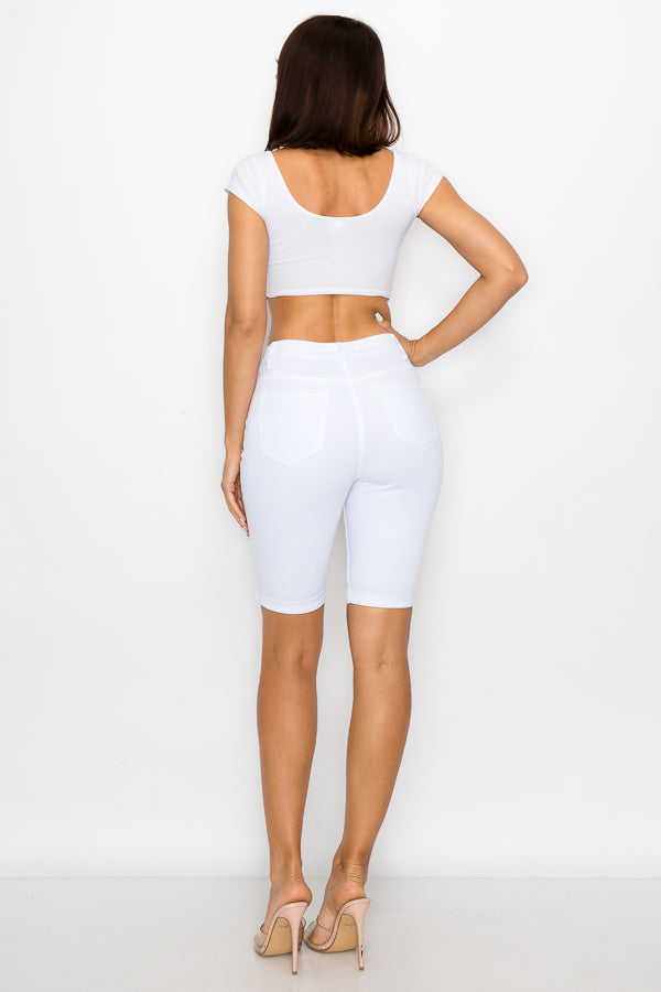 Jasmine - Classic High Rise Rolled Bermuda