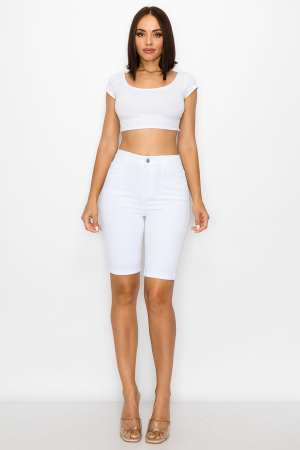 Jasmine - Classic High Rise Rolled Bermuda