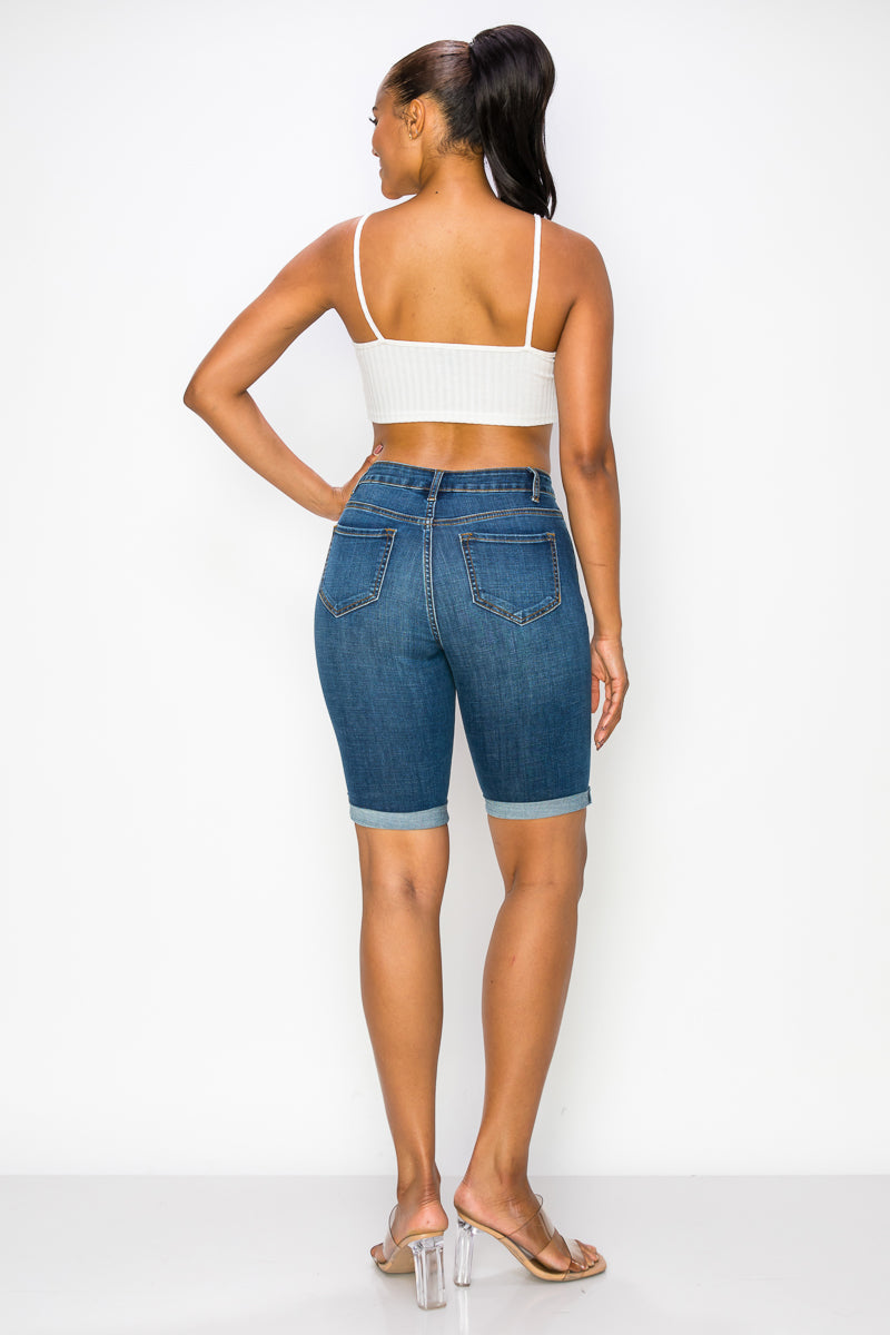 Amber - Classic High Rise Rolled Bermuda