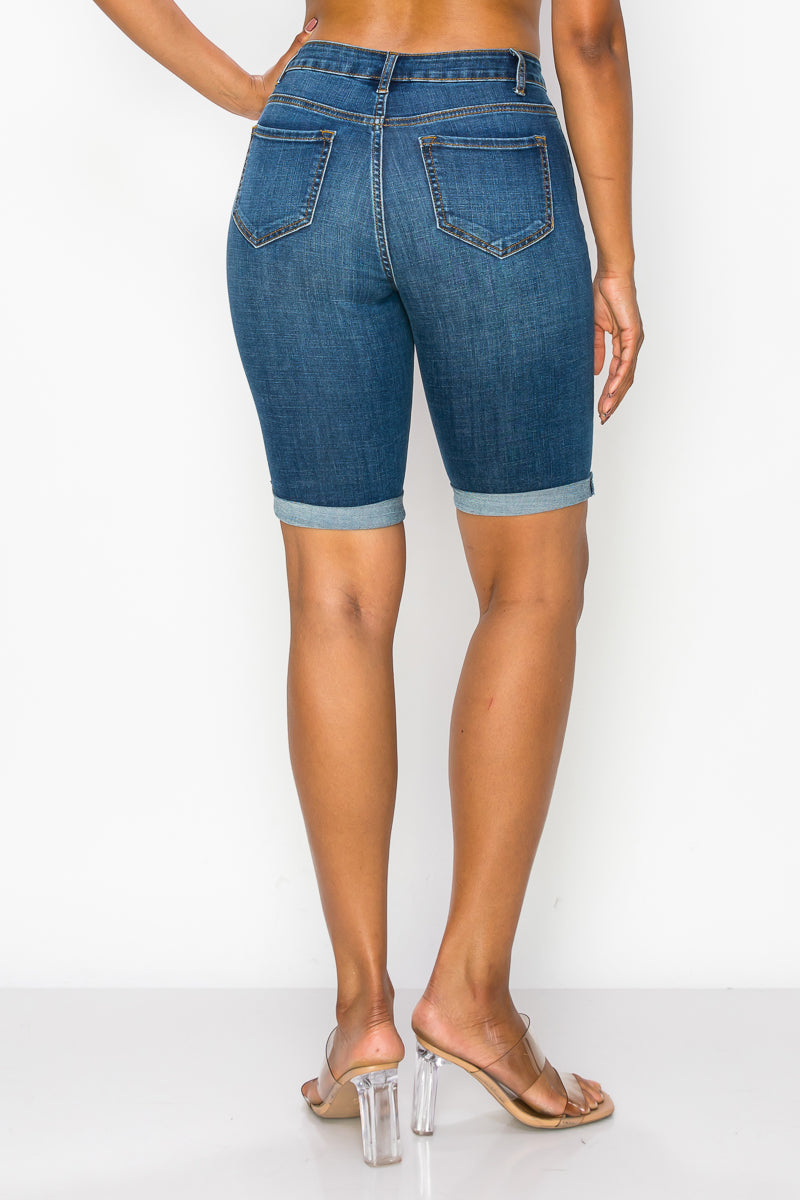 Amber - Classic High Rise Rolled Bermuda