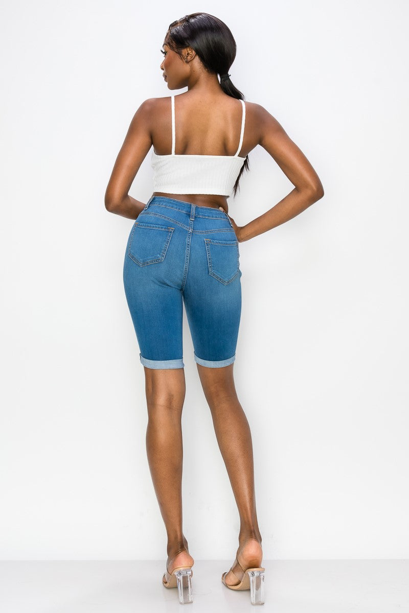 Amber - Classic High Rise Rolled Bermuda