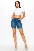Denise - Classic Super High Roll Midi Mom Shorts